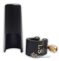 LS Lether Ligature and Cap Soprano Saxophone For Metal Mouthpiece สายรัดลิ้นหนังแท้ และฝาครอบ สำหรับเม้าเหล็กโซปราโนแซก