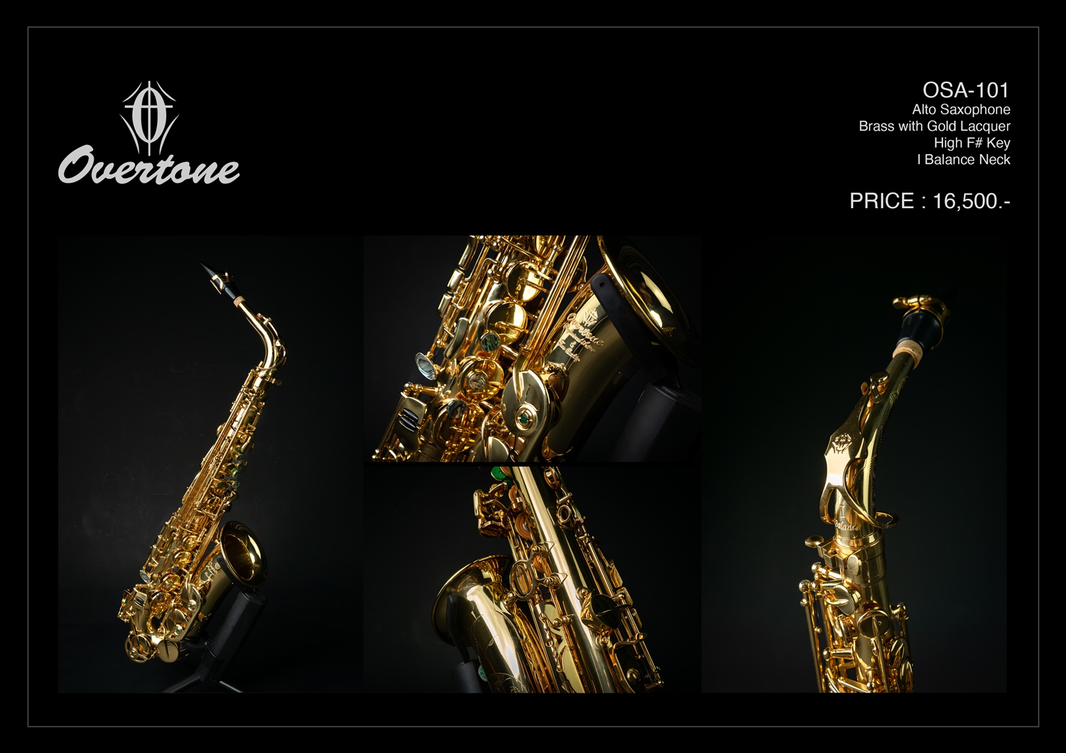 Overtone Alto Saxophone รุ่น  gold lacquer OSA-101
