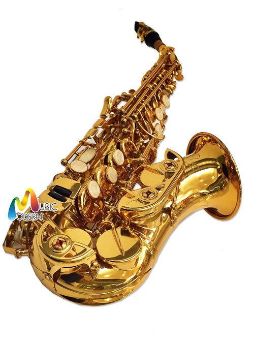 Overtone Soprano Curve Saxophone รุ่น  gold lacquer OSSC-101 โซปราโนเคิบแซกโซโฟน ยี่ห้อ โอเว่อร์โทน รุ่น  gold lacquer OSSC-101
